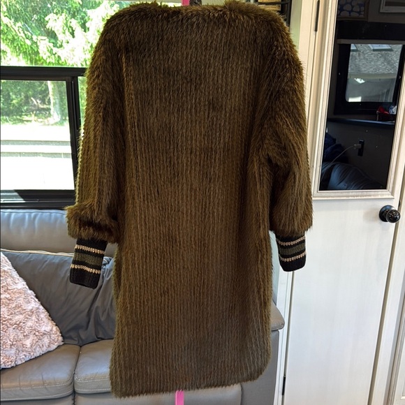 NWOT OTTOD AME green Teddy Jacket with Soft Texture and Relaxed Fit - Picture 9 of 15